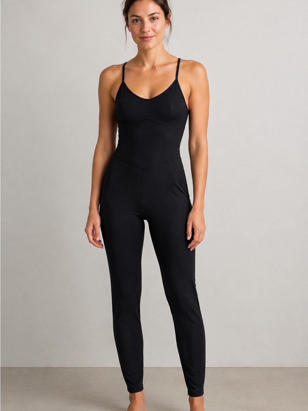 JoyLab Black Strappy Slim Athletic Jumpsuit XS One Piece Activewear